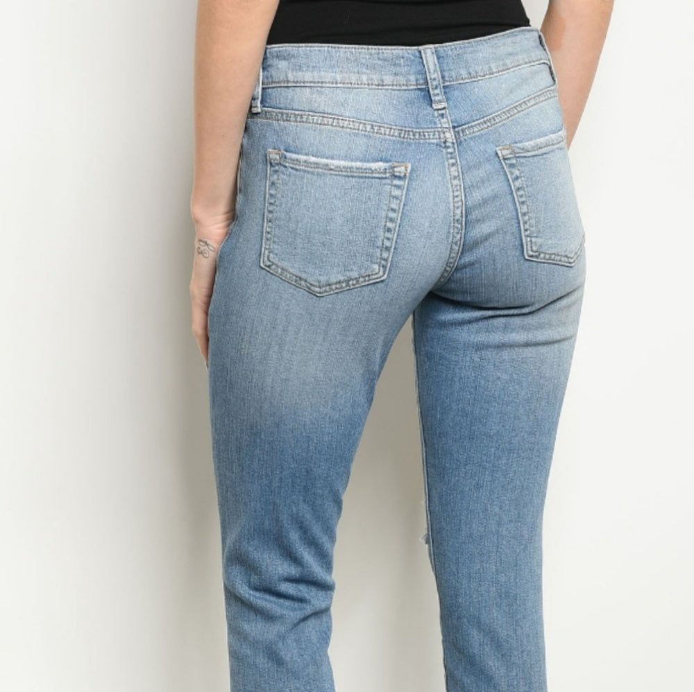 DENIM BLUE distressed jeans 