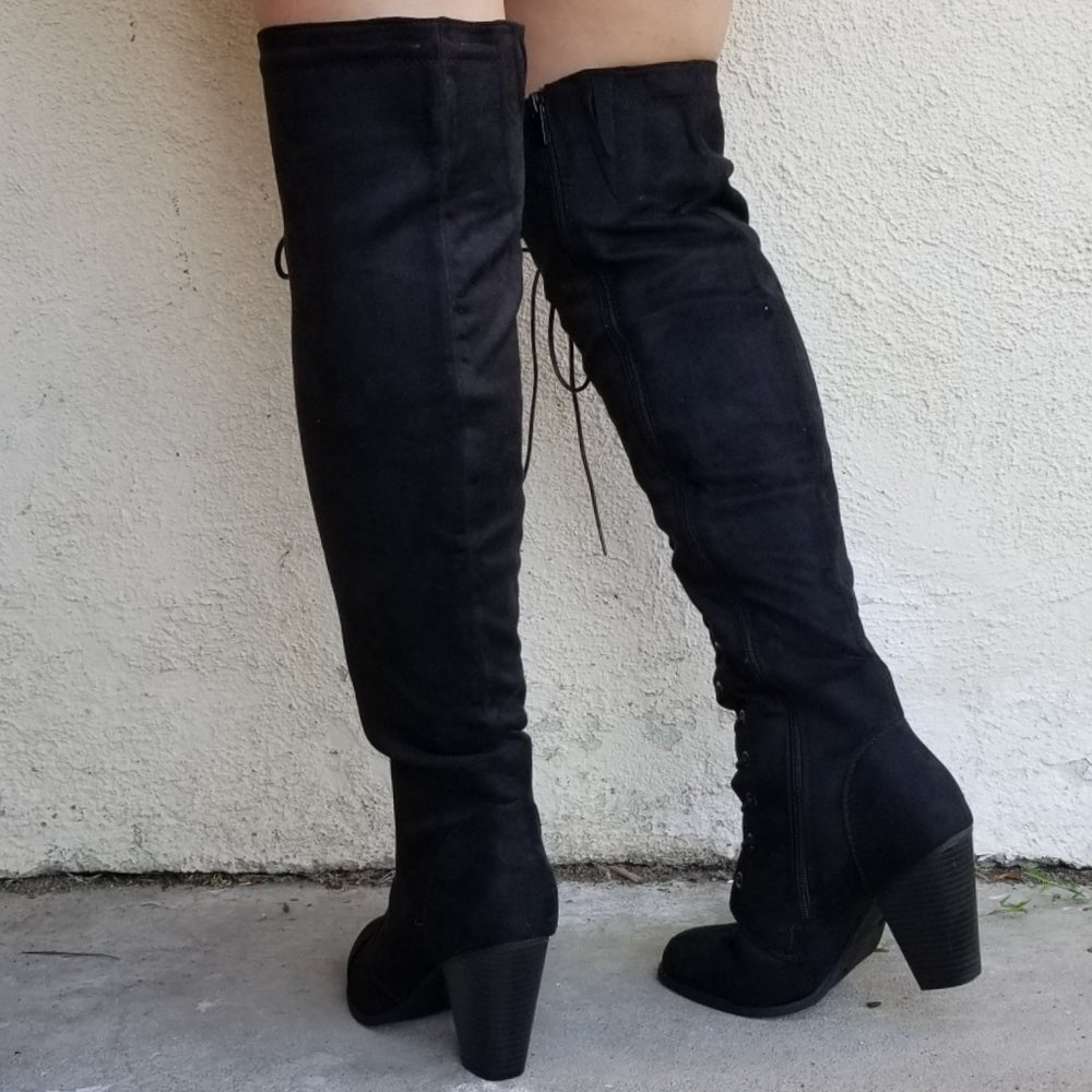 ❤RESTOCKED❤ Black Vegan Suede Combat boots Lace up