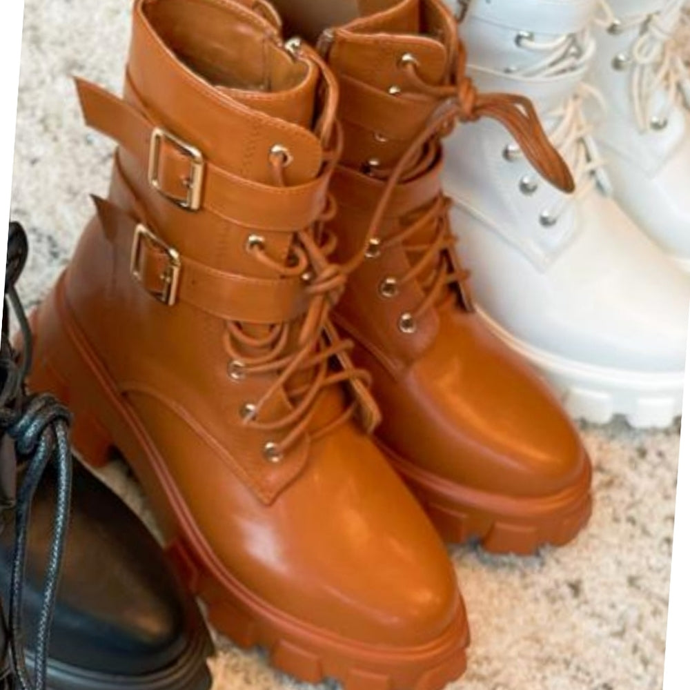 Just In Kashia Combat boot Tan color