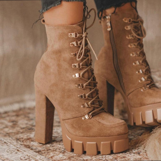 Just In Moon are Back Nude Vegan Suede Boots