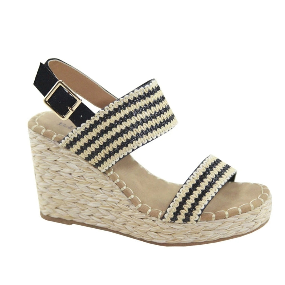 Just In 💓 Waleska Espadrilles Wedge - Black