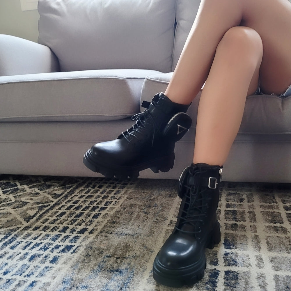 Just In Zip Pocket Combat Booties