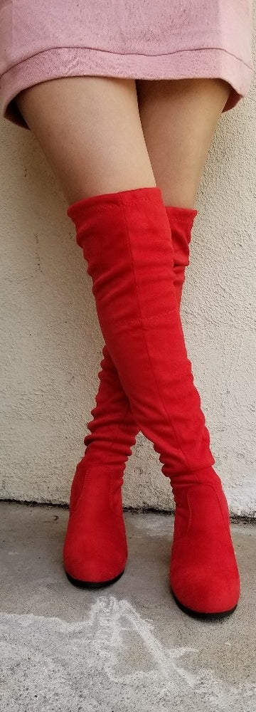 Restocked ! Very sexy boots over knee  Red Color