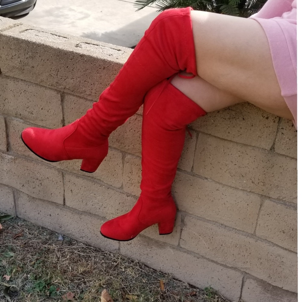 Restocked ! Very sexy boots over knee  Red Color