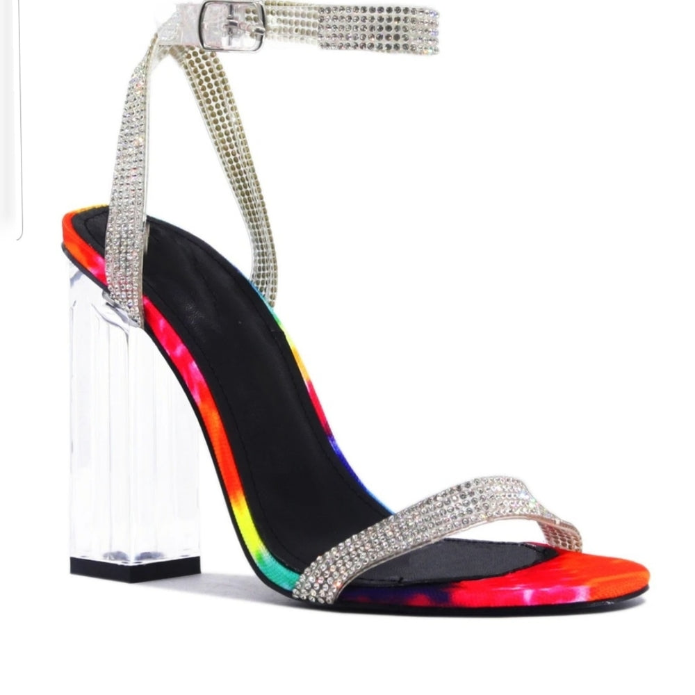 6,7,8.5 GLASS HEELS- MULTI Color