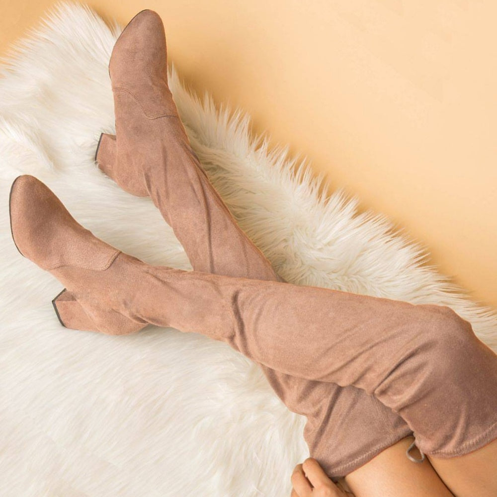 ❤6.5 & 10❤taupe Over The Knee Boot