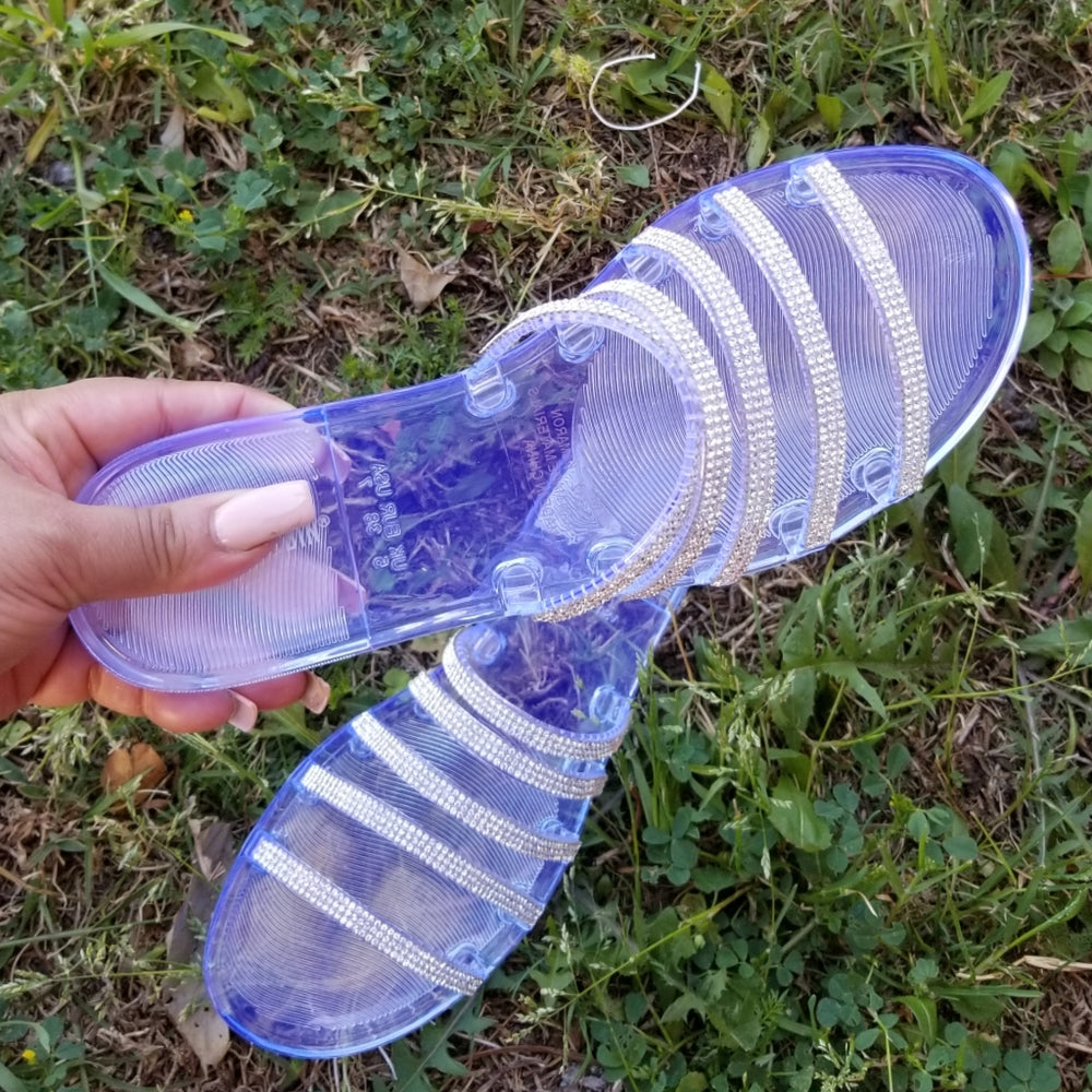 💗ARRIVED 💗 CLEAR BLUE FLAT SANDALS