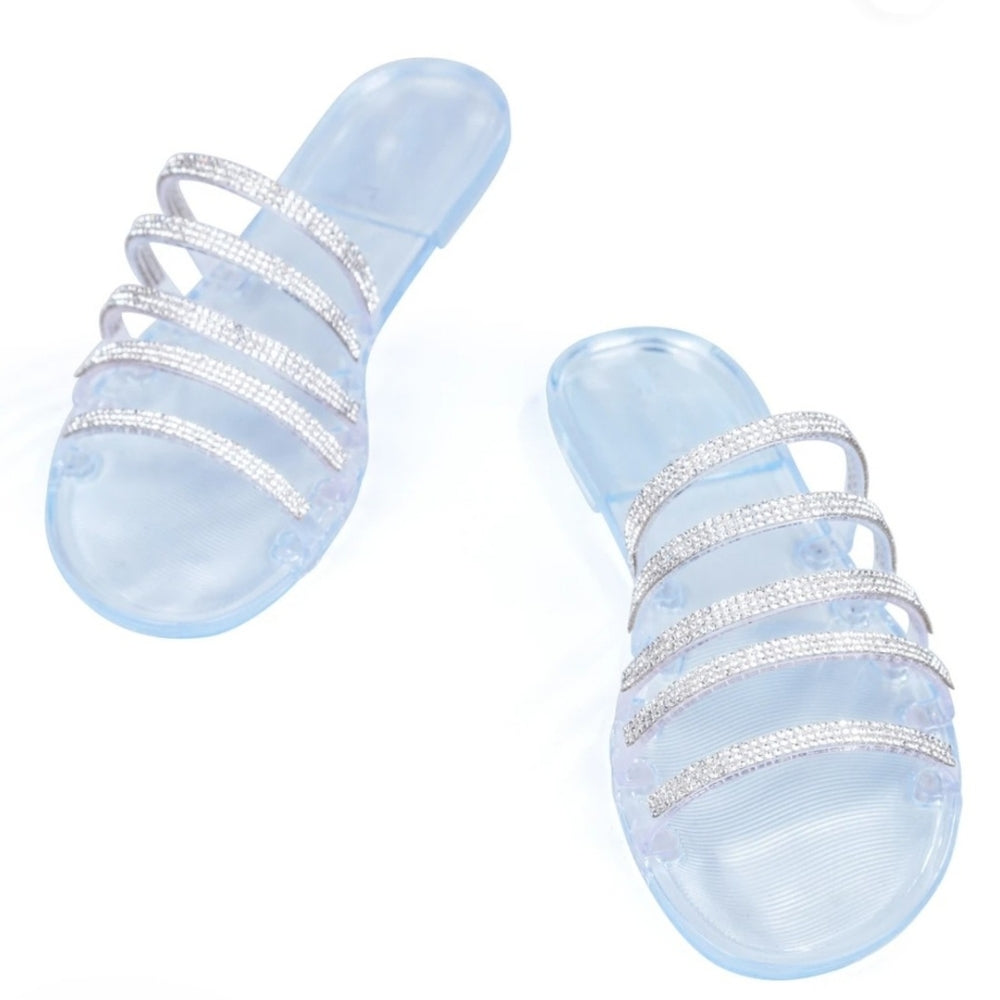 💗ARRIVED 💗 CLEAR BLUE FLAT SANDALS