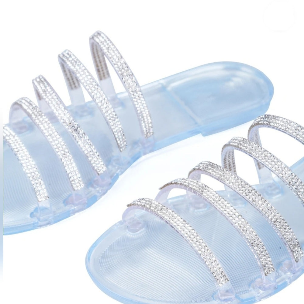 💗ARRIVED 💗 CLEAR BLUE FLAT SANDALS