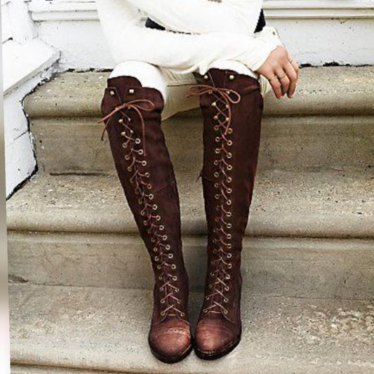 ❤ RESTOCKED ❤ Brown sexy lace up boots faux suede