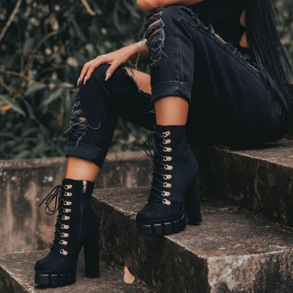 Just In 🖤 Moon are Back Black Vegan Suede Boots