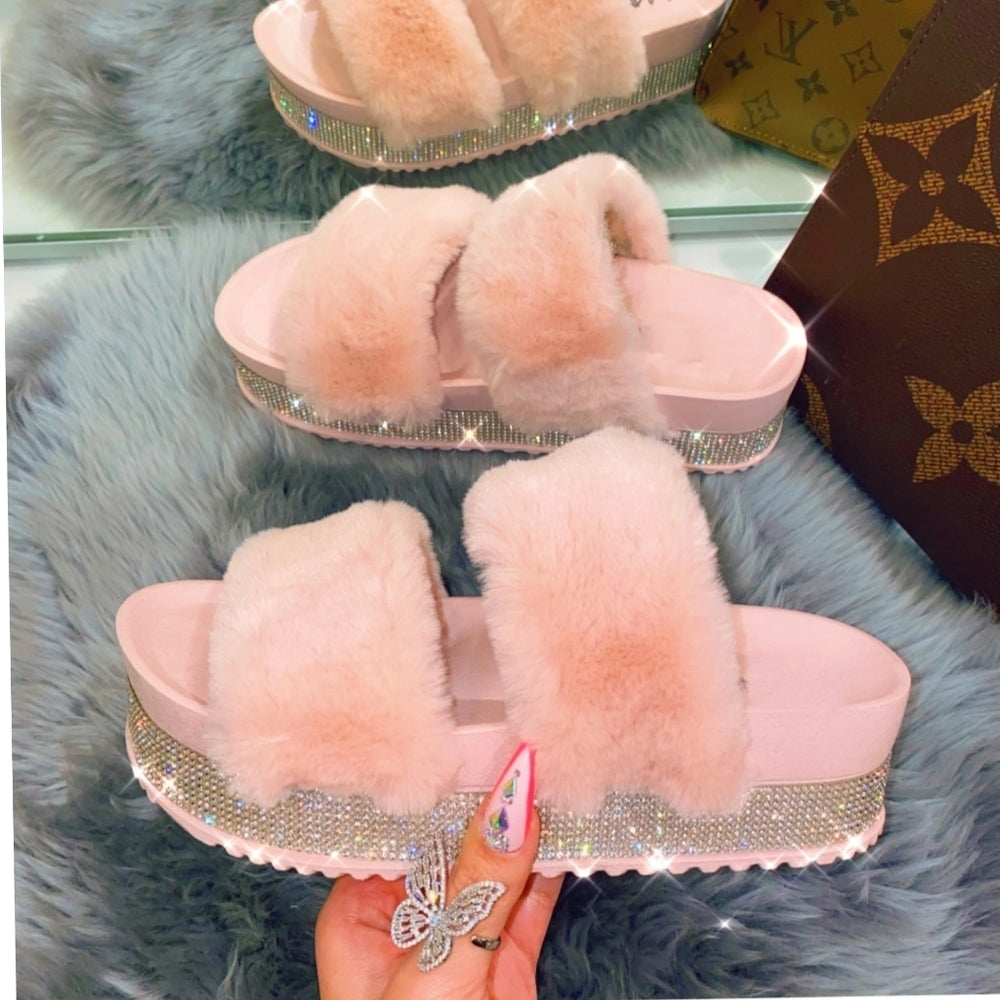 Just In 💓 Queen FUR SANDAL - MAUVE Color