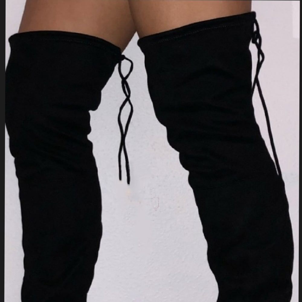 Best Seller! 💋Boots over knee Black Vegan Suede