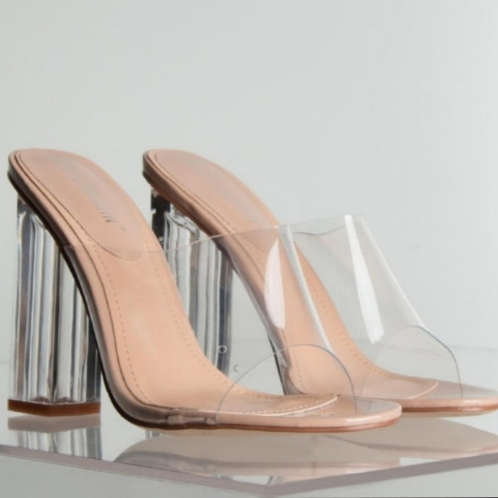 Best Seller Just Clear Chunky Heels LAST PAIRS