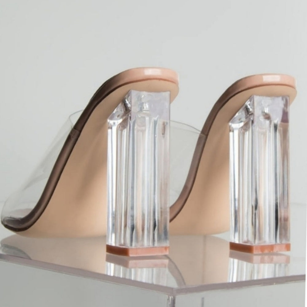 Best Seller Just Clear Chunky Heels LAST PAIRS