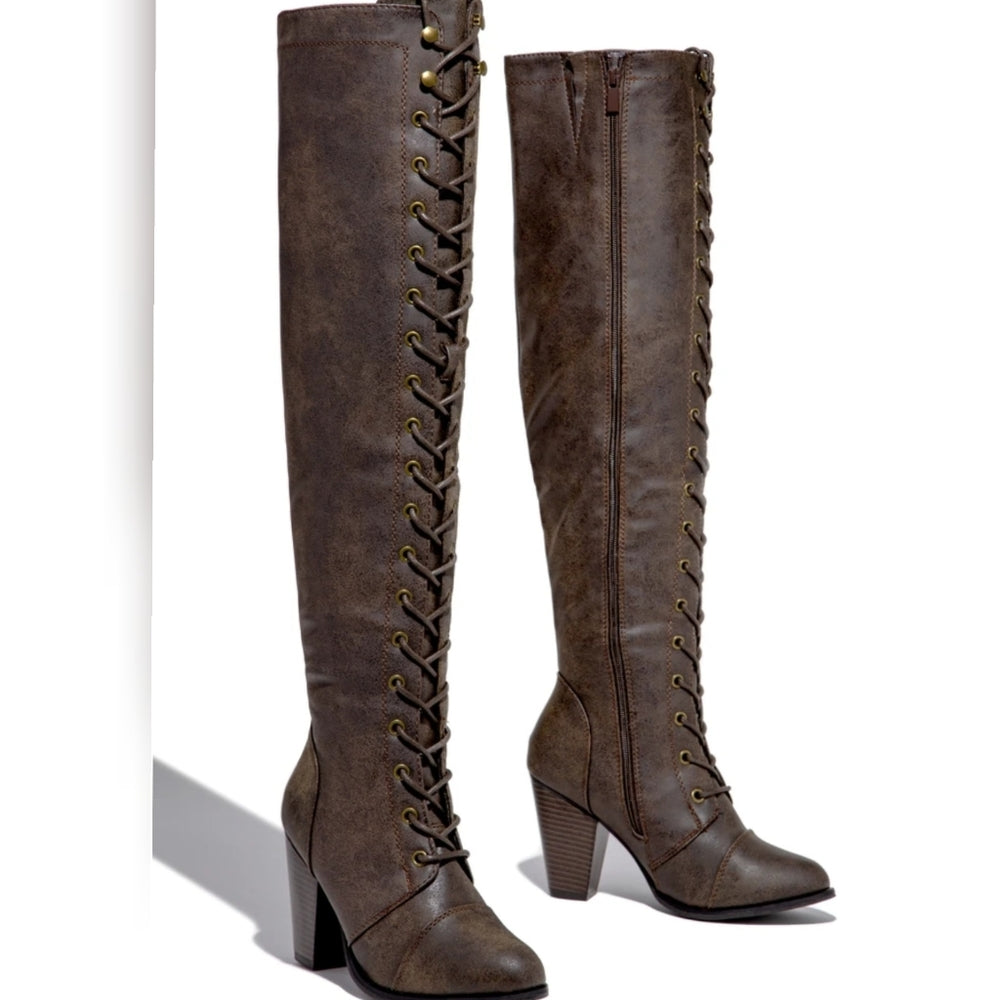 💓Just In💓All Fall - Mocha PUBoots over knee